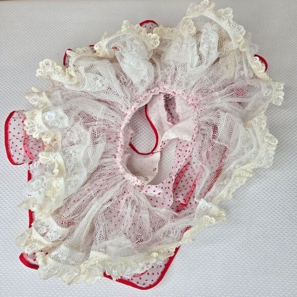 Vintage 50s 60s Shirley Temple Polka Dot Doll Dress Ruffled Layers - Picture 4 of 5